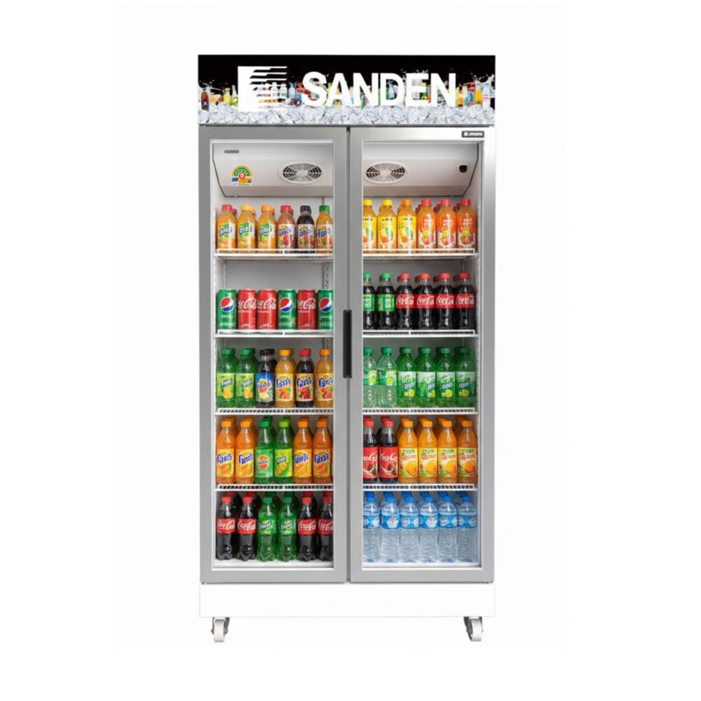 ตู้เครื่องดื่ม 2 ประตู SANDEN SPN1000 23 คิว สีขาว
