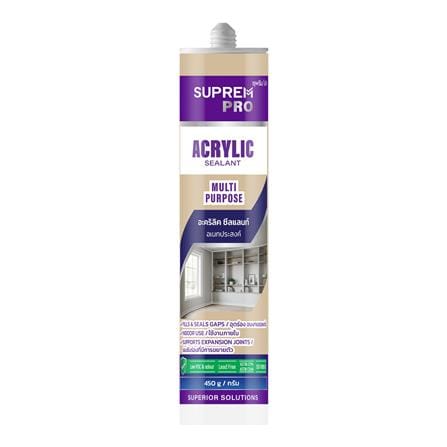 ยาแนวอะคริลิก SUPREMPRO MULTI PURPOSE 450 กรัม สีเบจ