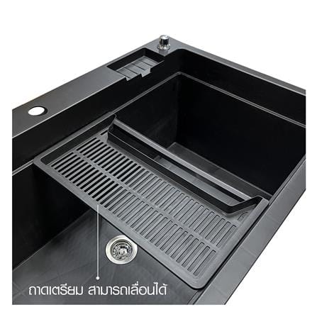 ซิงค์ขาตั้งพลาสติก 1 หลุม KUCINE INFO 4031 สีดำ_1
