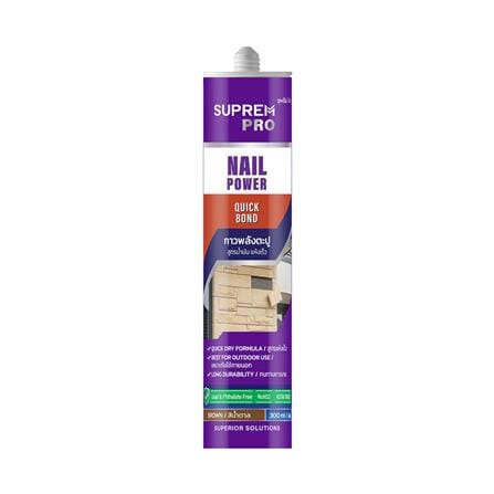 กาวพลังตะปู สูตรน้ำมัน SUPREMPRO QUICK BOND 300 มล. สีน้ำตาล_0