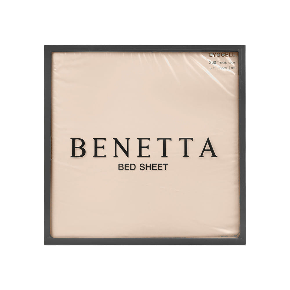 ชุดผ้าปูที่นอน 6 ฟุต (ชุด 3 ชิ้น) BENETTA LUMINA สี CREAM