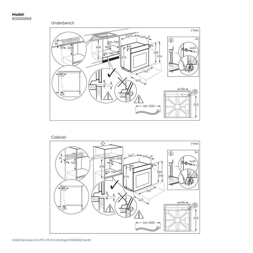 เตาอบฝังดิจิตอล ELECTROLUX KOIGE00H2