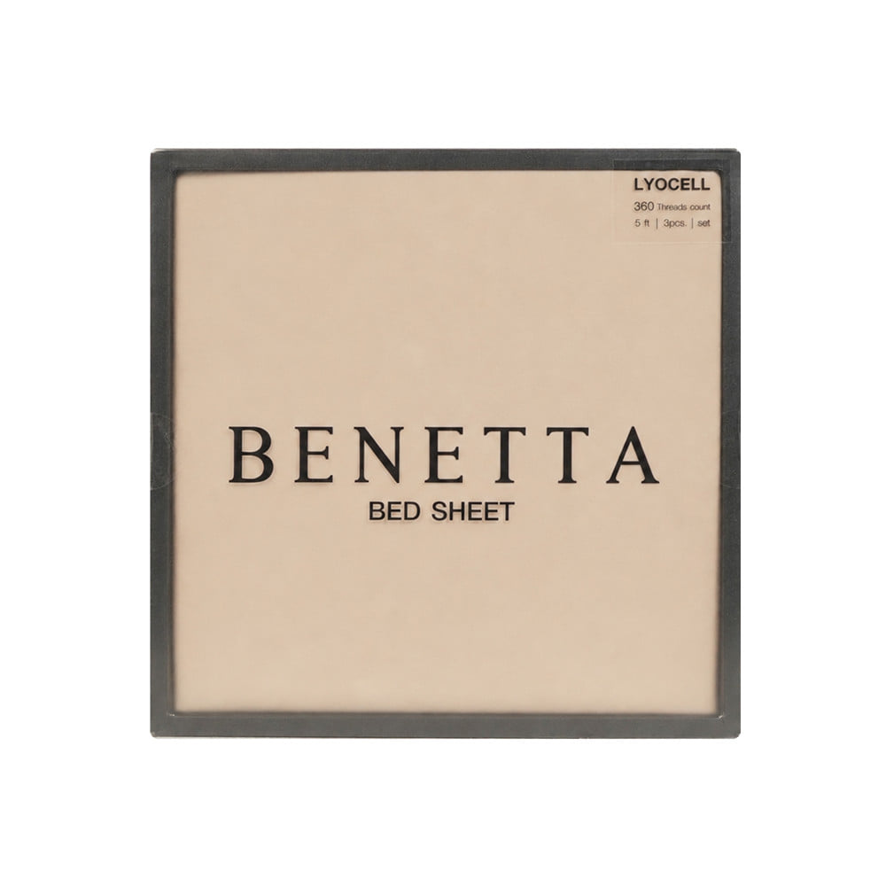 ชุดผ้าปูที่นอน 5 ฟุต (ชุด 3 ชิ้น) BENETTA LUMINA สี CREAM