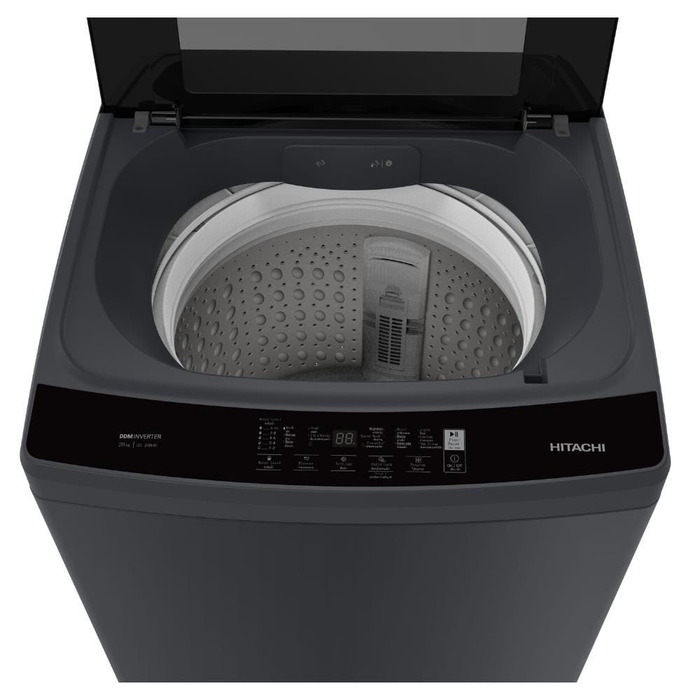 เครื่องซักผ้าฝาบน HITACHI LTL 20MV00 GG 20 กก. 650 RPM อินเวอร์เตอร์ สีเทา