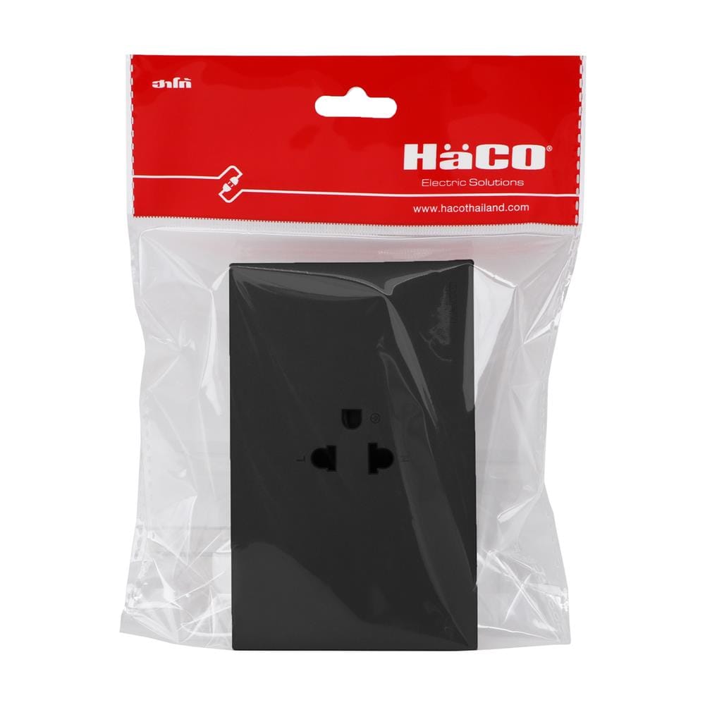 ชุดเต้ารับเดี่ยว 3 ขา HACO MELLOW HACO-LO-MEL-E10-MNB สี MIDNIGHT BLACK
