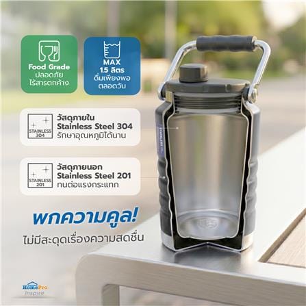 กระติกสุญญากาศ HOMEPRO URBAN CAMP สีดำ 1.5 ลิตร_6