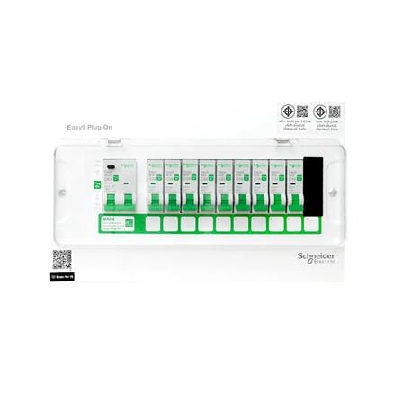 ชุดตู้คอนซูมเมอร์ยูนิต 10 ช่อง เมนกันดูด 63 แอมป์ SCHNEIDER EAZY9_0