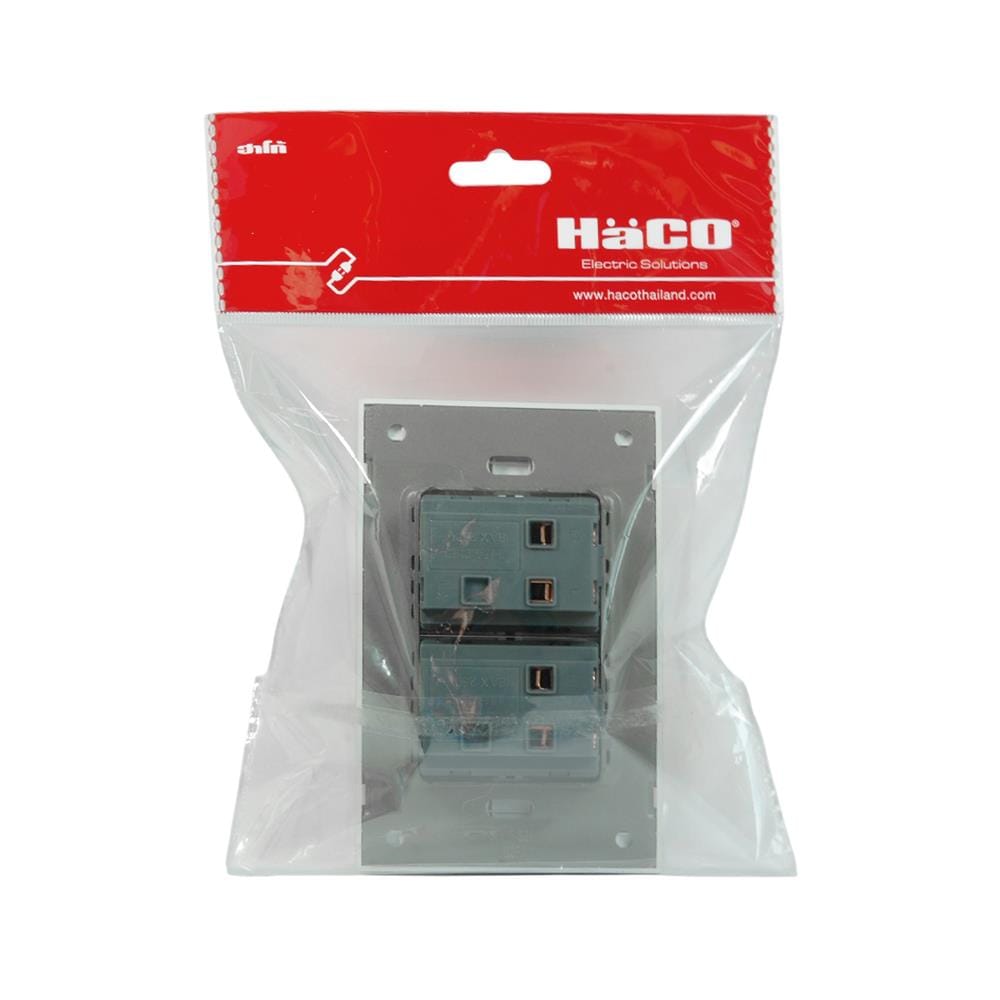 ชุดสวิตช์ 1 ทาง 2 ช่อง HACO MELLOW HACO-LO-MEL-S21-MKW สีขาว