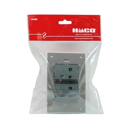 ชุดสวิตช์ 1 ทาง 2 ช่อง HACO MELLOW HACO-LO-MEL-S21-MKW สีขาว_3