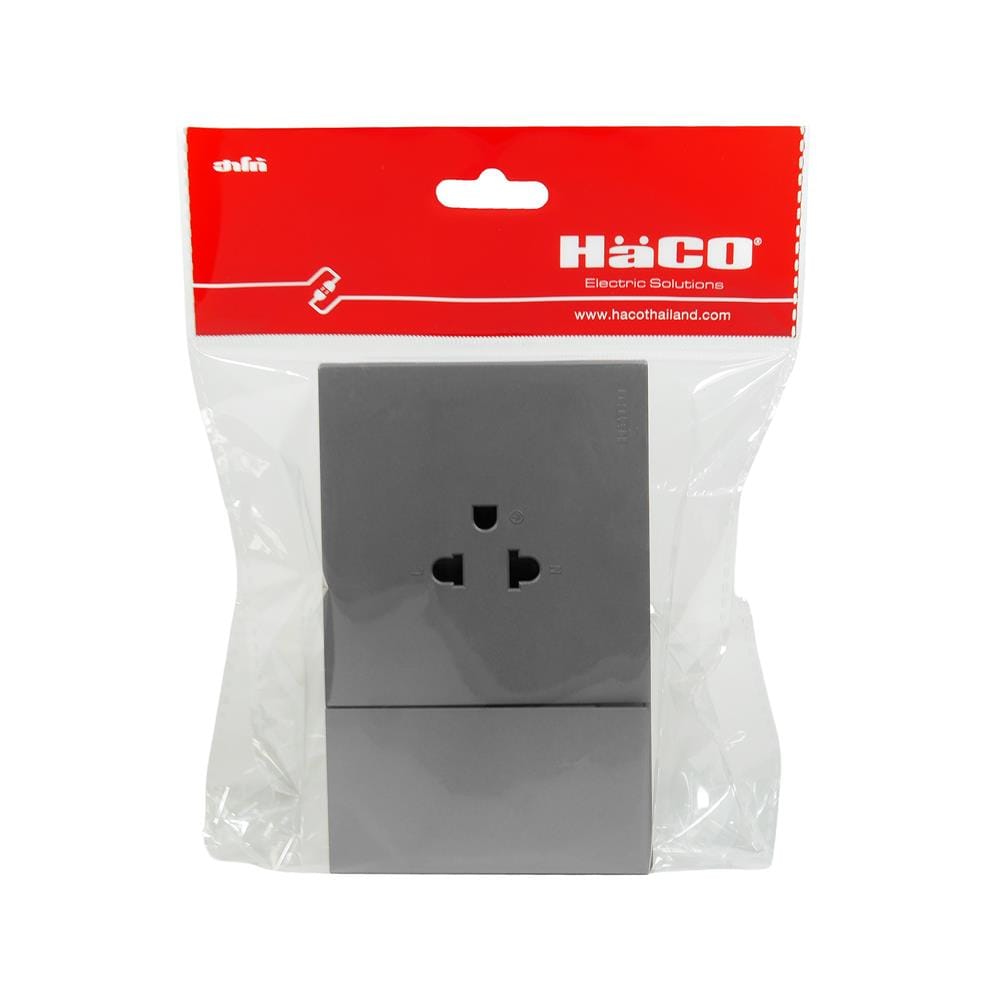 ชุดเต้ารับเดี่ยว + สวิตช์ 1 ทาง HACO MELLOW HACO-LO-MEL-E11-MTG สี MONTALE GARY
