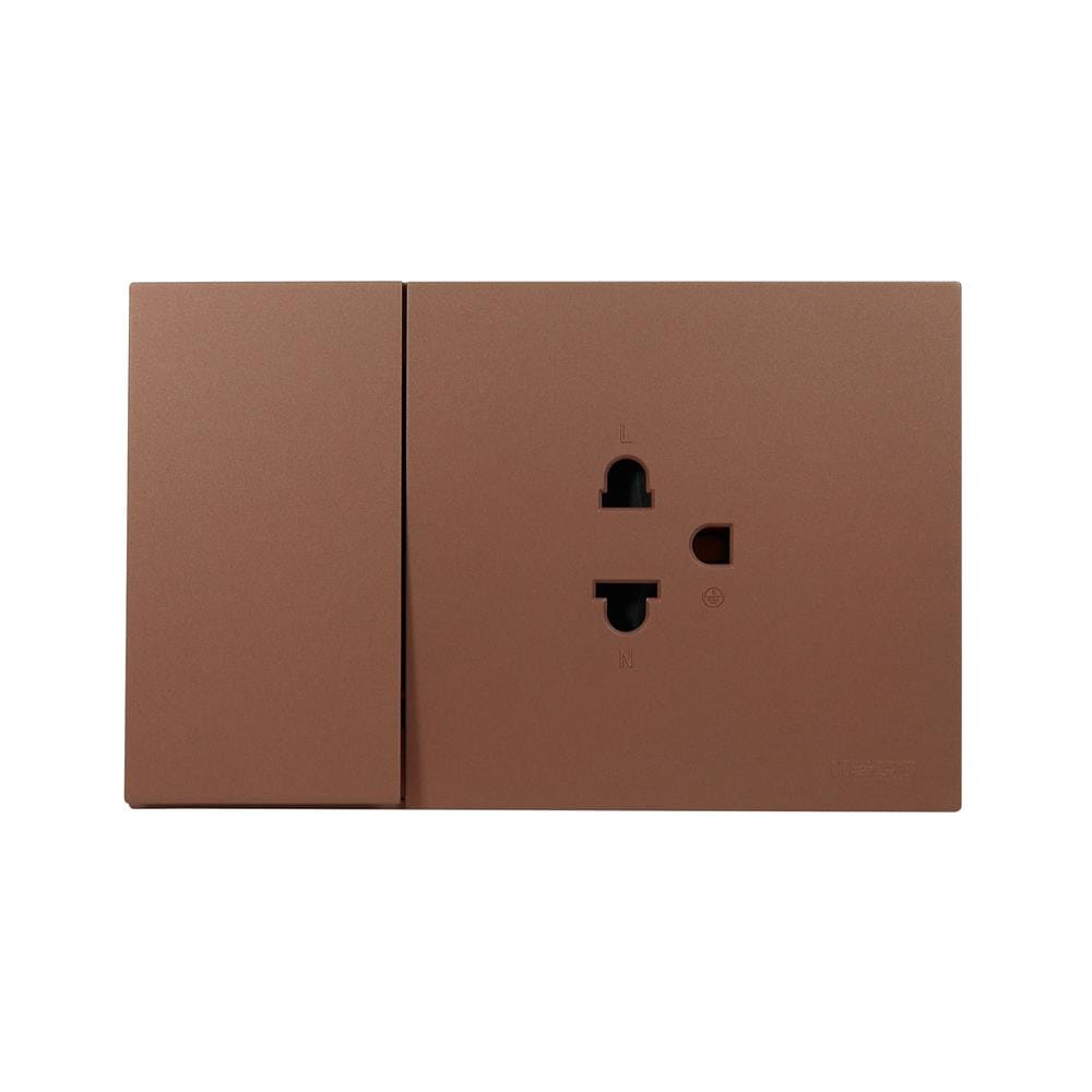 ชุดเต้ารับเดี่ยว + สวิตช์ 1 ทาง HACO MELLOW HACO-LO-MEL-E11-MCM สี MOCHA MOUSSES