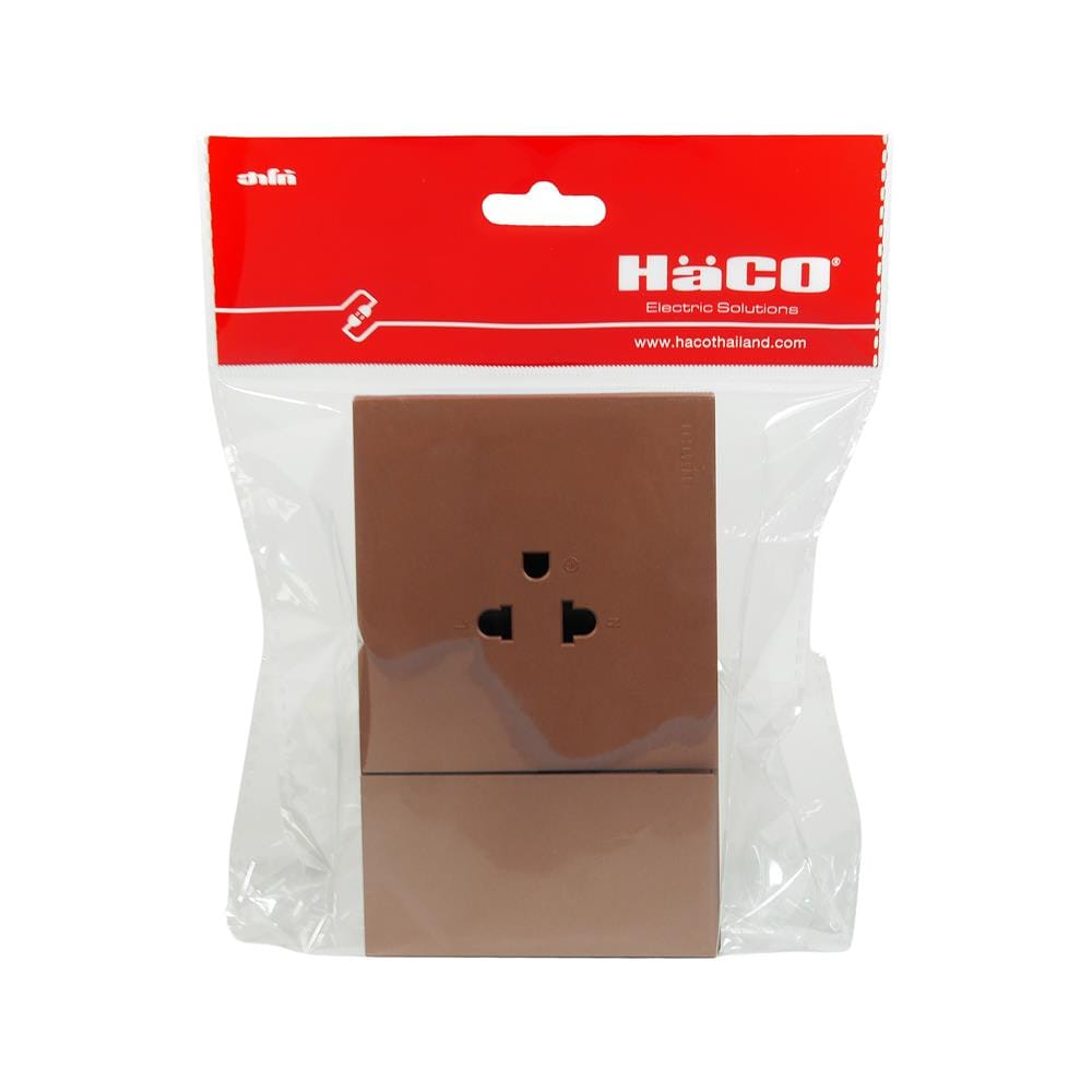 ชุดเต้ารับเดี่ยว + สวิตช์ 1 ทาง HACO MELLOW HACO-LO-MEL-E11-MCM สี MOCHA MOUSSES