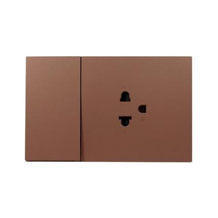 ชุดเต้ารับเดี่ยว + สวิตช์ 1 ทาง HACO MELLOW HACO-LO-MEL-E11-MCM สี MOCHA MOUSSES_0
