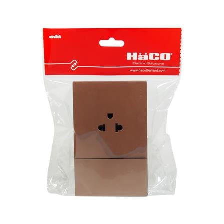 ชุดเต้ารับเดี่ยว + สวิตช์ 1 ทาง HACO MELLOW HACO-LO-MEL-E11-MCM สี MOCHA MOUSSES_3