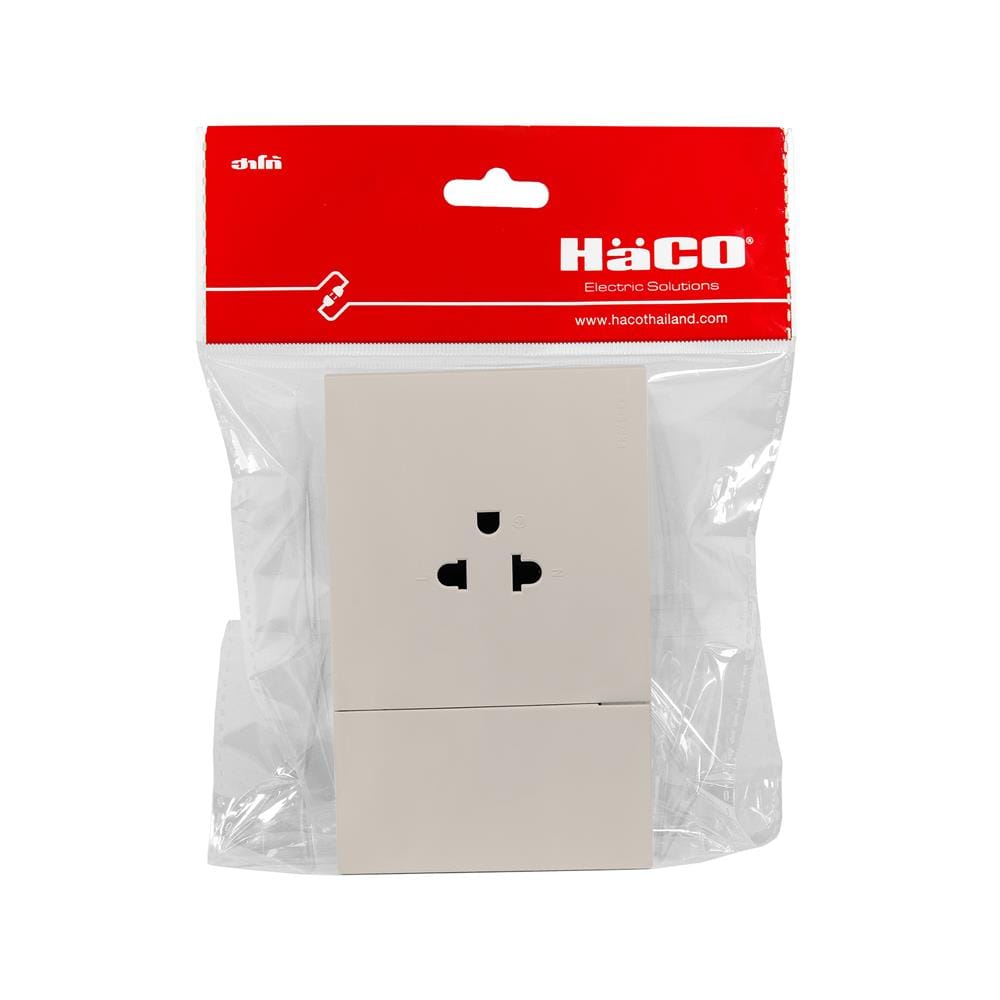 ชุดเต้ารับเดี่ยว + สวิตช์ 1 ทาง HACO MELLOW HACO-LO-MEL-E11-MLS สี MOONLIT SAND