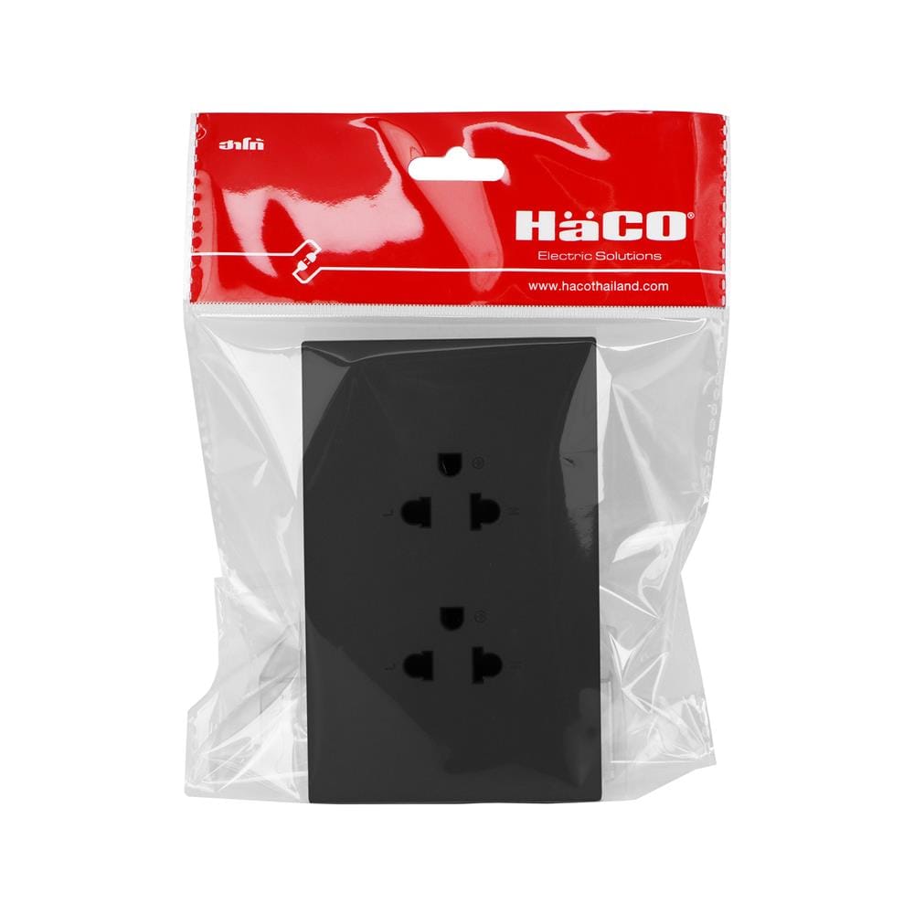 ชุดเต้ารับคู่ 3 ขา HACO MELLOW HACO-LO-MEL-E20-MNB สี MIDNIGHT BLACK