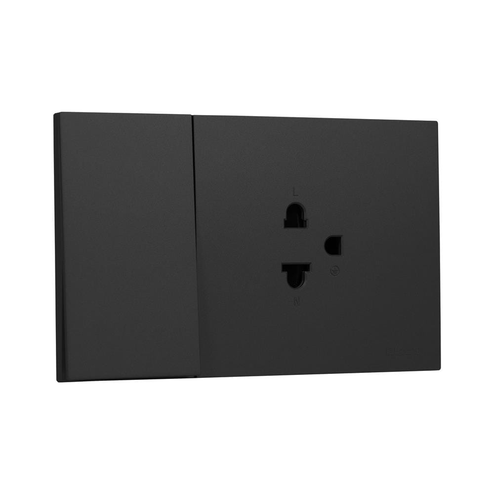 ชุดเต้ารับเดี่ยว + สวิตช์ 1 ทาง HACO MELLOW HACO-LO-MEL-E11-MNB สี MIDNIGHT BLACK