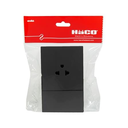 ชุดเต้ารับเดี่ยว + สวิตช์ 1 ทาง HACO MELLOW HACO-LO-MEL-E11-MNB สี MIDNIGHT BLACK_3