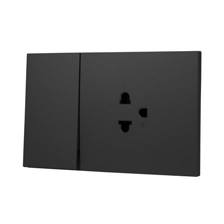 ชุดเต้ารับเดี่ยว + สวิตช์ 1 ทาง HACO MELLOW HACO-LO-MEL-E11-MNB สี MIDNIGHT BLACK_4
