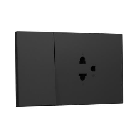 ชุดเต้ารับเดี่ยว + สวิตช์ 1 ทาง HACO MELLOW HACO-LO-MEL-E11-MNB สี MIDNIGHT BLACK_5