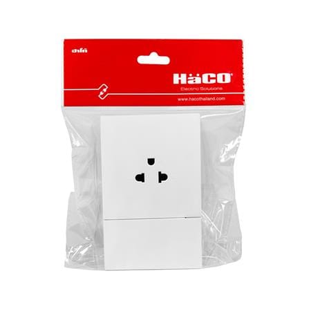 ชุดเต้ารับเดี่ยว + สวิตช์ 1 ทาง HACO MELLOW HACO-LO-MEL-E11-MKW สี MILKY WHITE_3