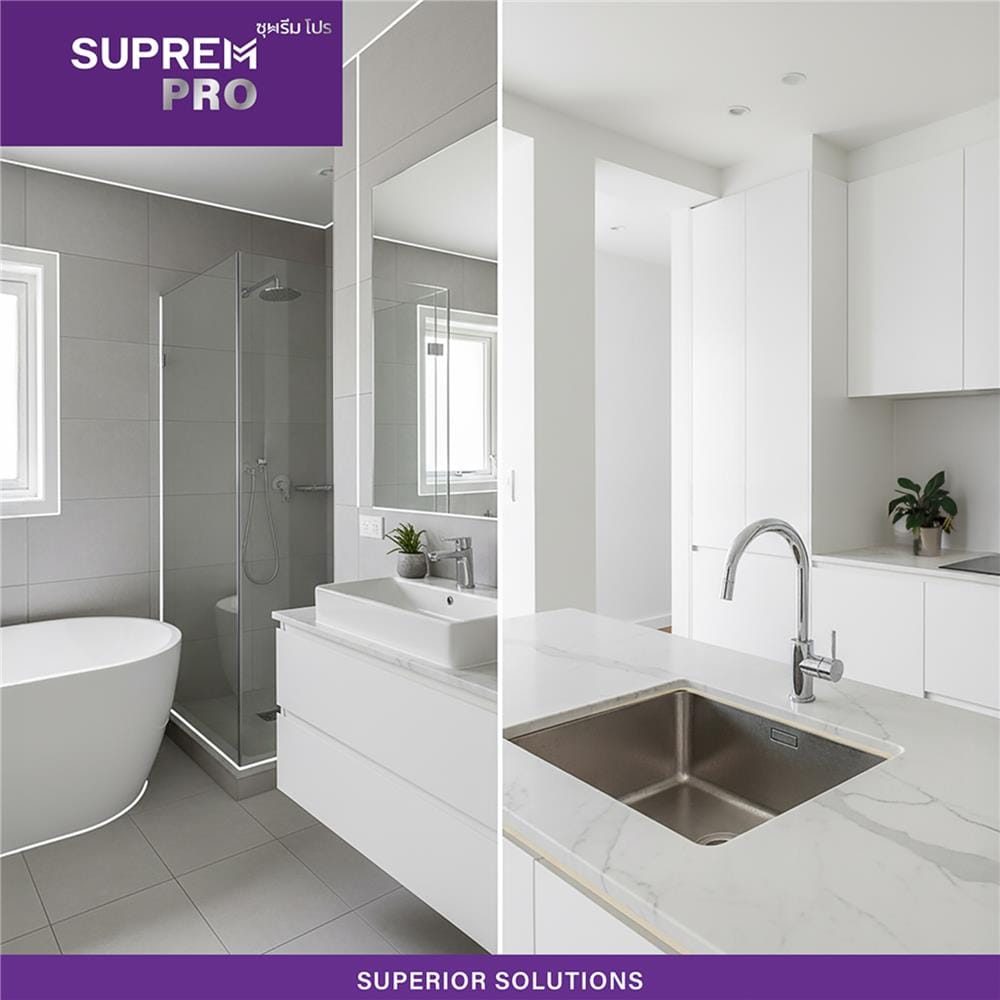 ซิลิโคนไร้กรดกันเชื้อรา SUPREM PRO 280 มล. สีขาว