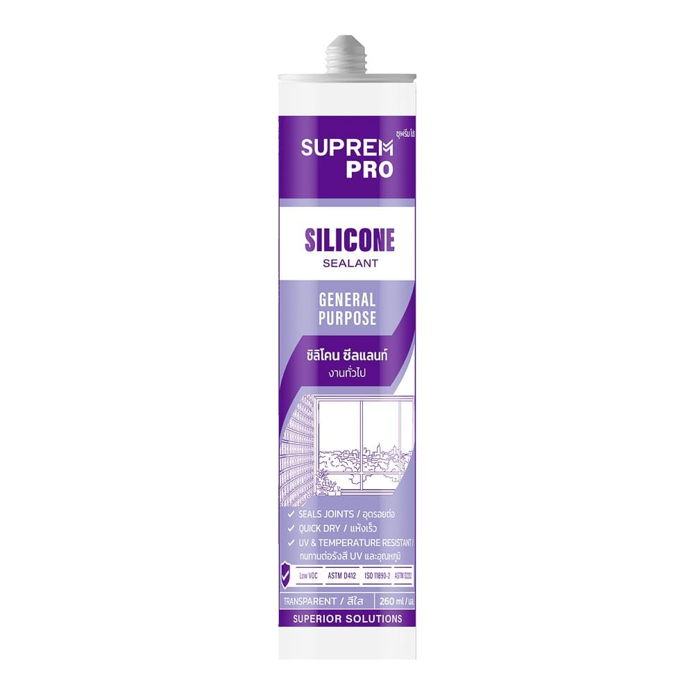 ซิลิโคนมีกรด SUPREMPRO GENERAL PURPOSE 260 มล. สีใส