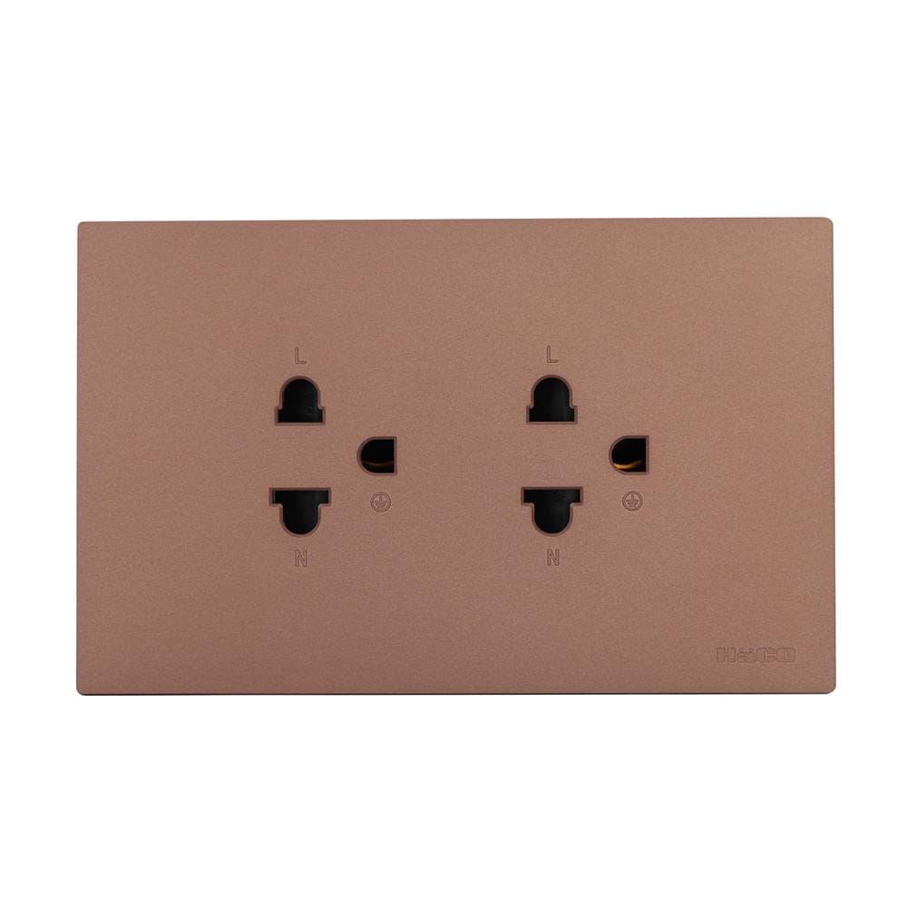 ชุดเต้ารับคู่ 3 ขา HACO MELLOW HACO-LO-MEL-E20-MCM สี MOCHA MOUSSES