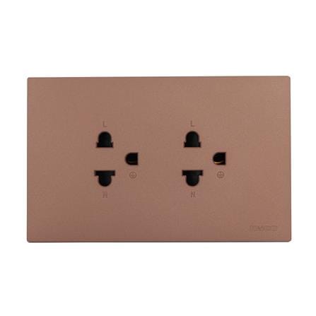 ชุดเต้ารับคู่ 3 ขา HACO MELLOW HACO-LO-MEL-E20-MCM สี MOCHA MOUSSES_0