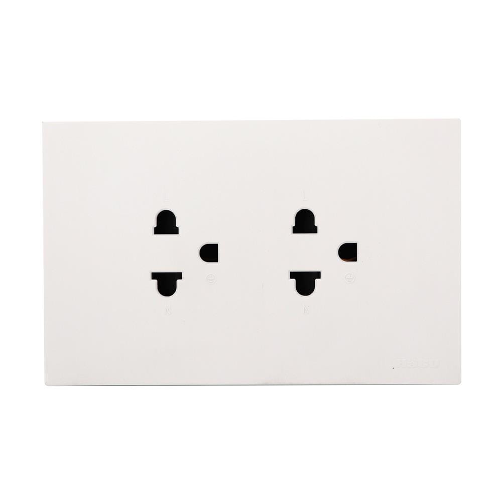 ชุดเต้ารับคู่ 3 ขา HACO MELLOW HACO-LO-MEL-E20-MKW สี MILKY WHITE