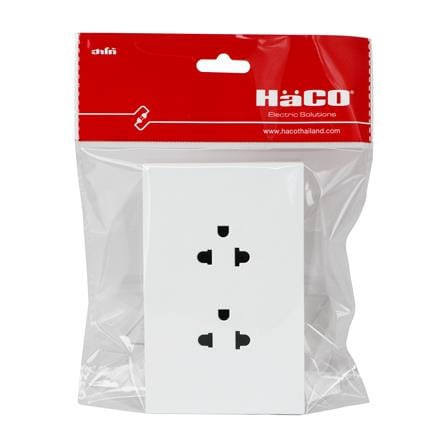 ชุดเต้ารับคู่ 3 ขา HACO MELLOW HACO-LO-MEL-E20-MKW สี MILKY WHITE_3