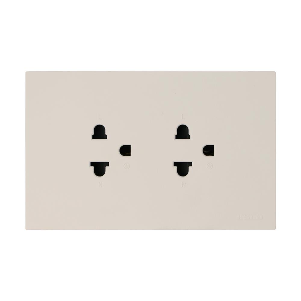 ชุดเต้ารับคู่ 3 ขา HACO MELLOW HACO-LO-MEL-E20-MLS สี MOONLIT SAND
