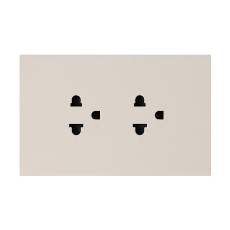 ชุดเต้ารับคู่ 3 ขา HACO MELLOW HACO-LO-MEL-E20-MLS สี MOONLIT SAND_0