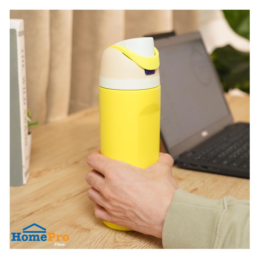 กระติกสุญญากาศ HOMEPRO PASTEL FLOW 0.56 ลิตร สีเหลือง