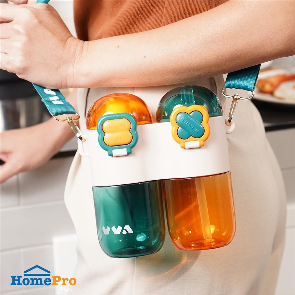 กระบอกน้ำพลาสติก HOMEPRO TRITAN POPJOY 0.8 ลิตร สีเขียว