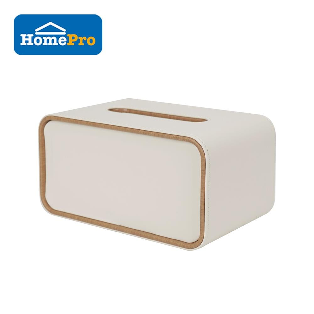 กล่องทิชชู่ PU HOMEPRO COZY SQUARE สีขาว_0