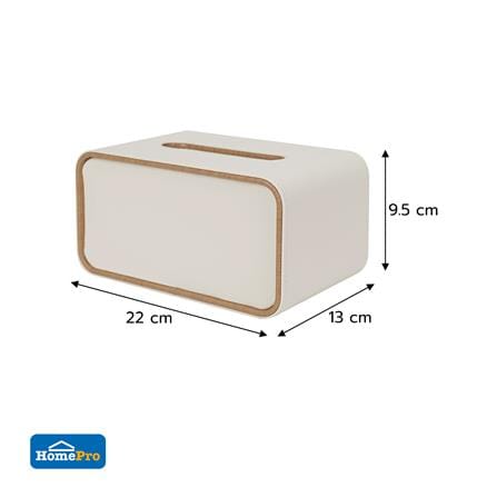 กล่องทิชชู่ PU HOMEPRO COZY SQUARE สีขาว_6