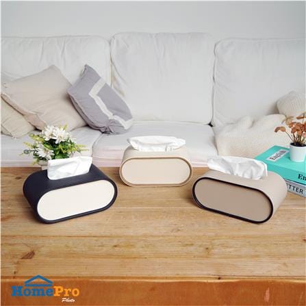 กล่องทิชชู่ PU HOMEPRO COZY OVAL สีเบจ_6