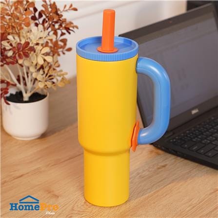 กระติกสุญญากาศ HOMEPRO JUMBOJOY สีเหลือง/ฟ้า 1.2 ลิตร_4