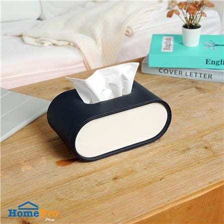 กล่องทิชชู่ PU HOMEPRO COZY OVAL สีดำ_5