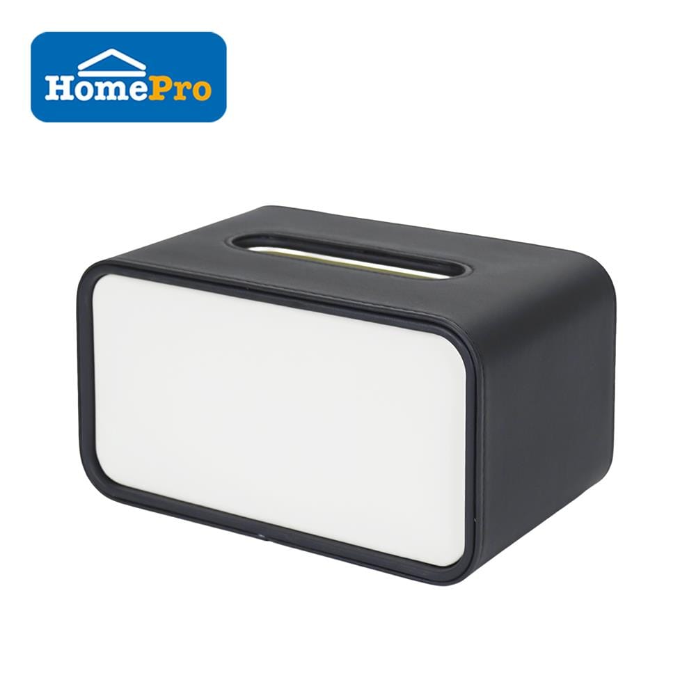 กล่องทิชชู่ PU HOMEPRO COZY SQUARE สีดำ_0