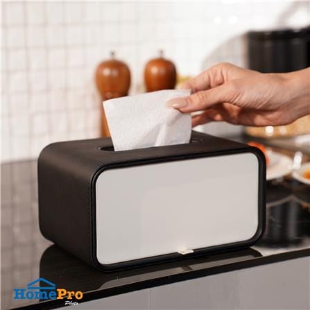 กล่องทิชชู่ PU HOMEPRO COZY SQUARE สีดำ_5