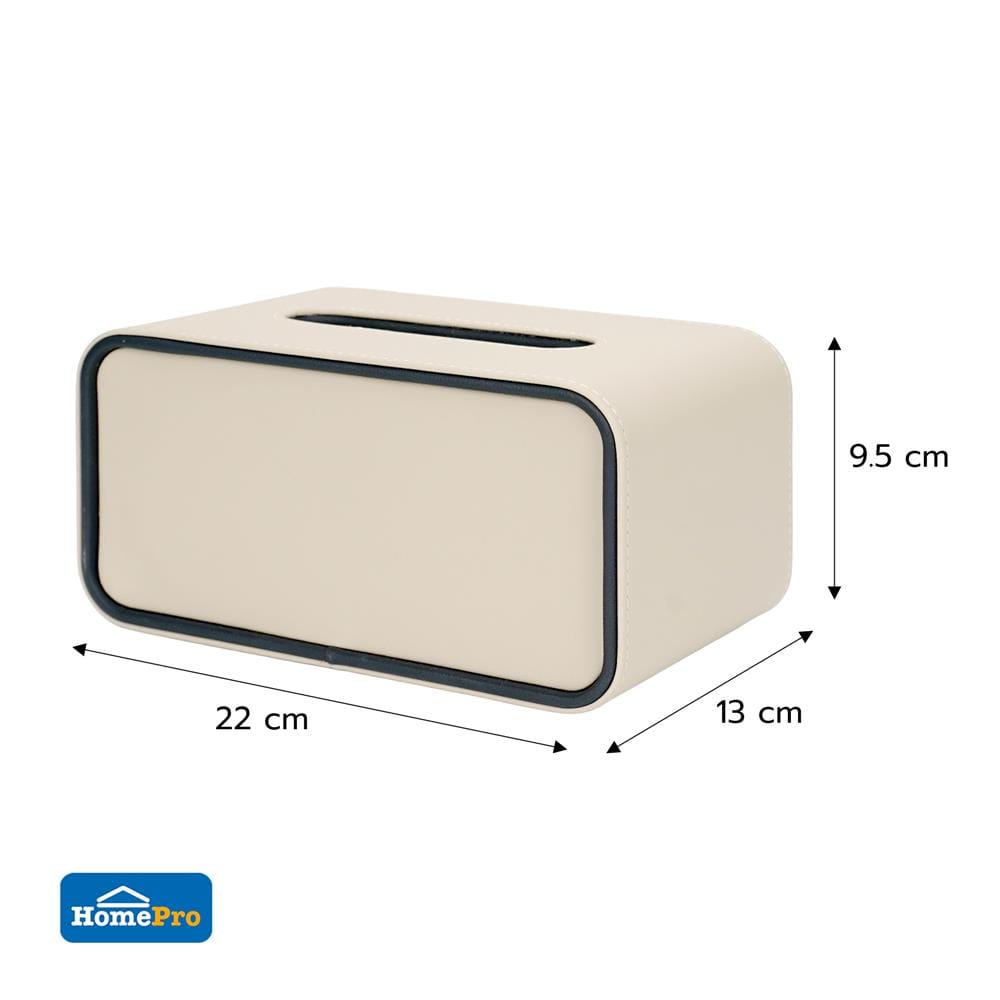 กล่องทิชชู่ PU HOMEPRO COZY SQUARE สีเบจ