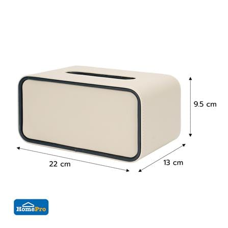 กล่องทิชชู่ PU HOMEPRO COZY SQUARE สีเบจ_5