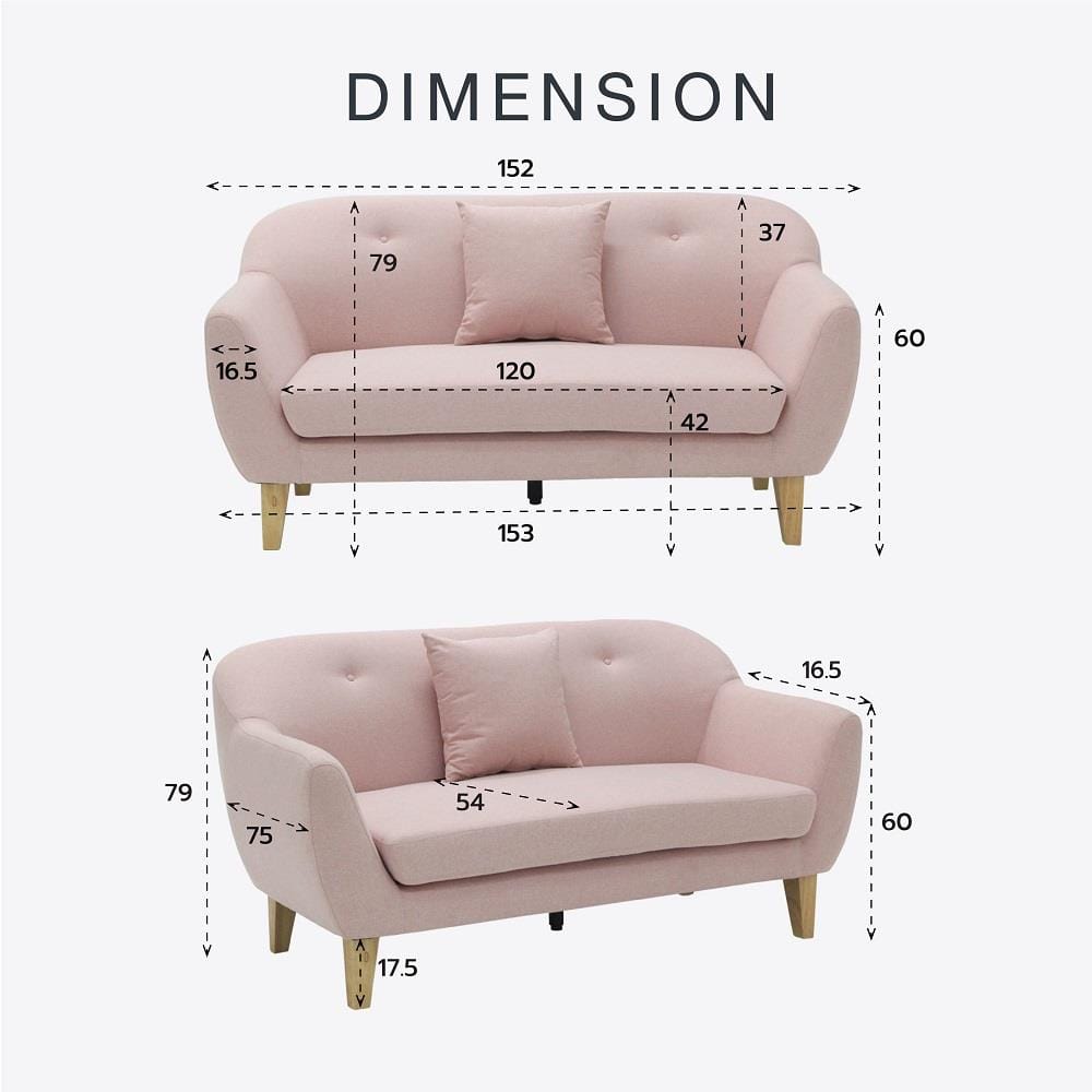 โซฟา 2 ที่นั่ง KONCEPT RYOKO 19236222 สีชมพู