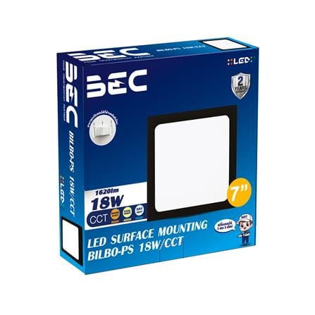 ดาวน์ไลท์ LED BEC BILBO-PS 7 นิ้ว 18 วัตต์ DAYLIGHT/COOL WHITE/WARM WHITE สีดำ_2