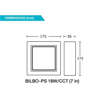 ดาวน์ไลท์ LED BEC BILBO-PS 7 นิ้ว 18 วัตต์ DAYLIGHT/COOL WHITE/WARM WHITE สีดำ_3