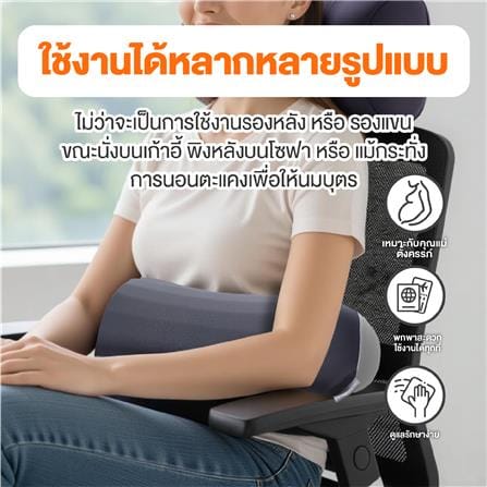 เบาะรองหลัง ERGOTREND 25.7x9.3 นิ้ว สี GREY/NAVY_3