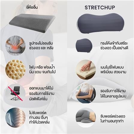 เบาะรองหลัง ERGOTREND 25.7x9.3 นิ้ว สี GREY/NAVY_7