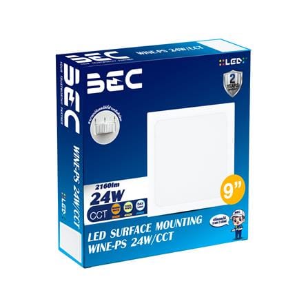 ดาวน์ไลท์ LED BEC WINE-PS 9 นิ้ว 24 วัตต์ DAYLIGHT/COOL WHITE/WARM WHITE สีขาว_2